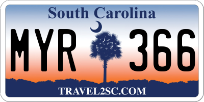 SC license plate MYR366