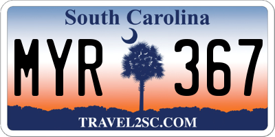 SC license plate MYR367