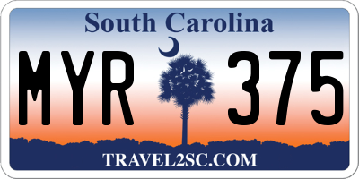SC license plate MYR375