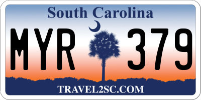 SC license plate MYR379