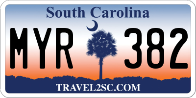 SC license plate MYR382