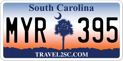 SC license plate MYR395