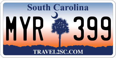 SC license plate MYR399
