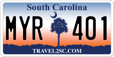 SC license plate MYR401