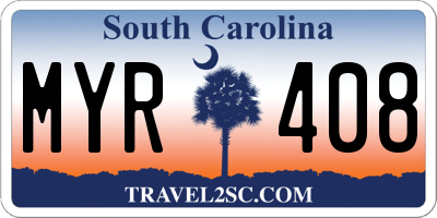 SC license plate MYR408