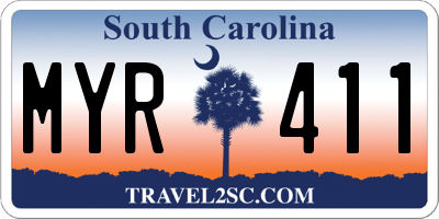 SC license plate MYR411