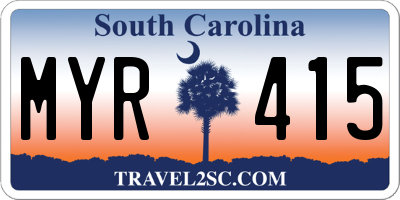 SC license plate MYR415