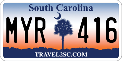 SC license plate MYR416