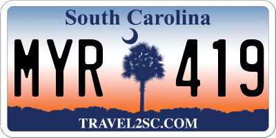 SC license plate MYR419