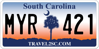 SC license plate MYR421