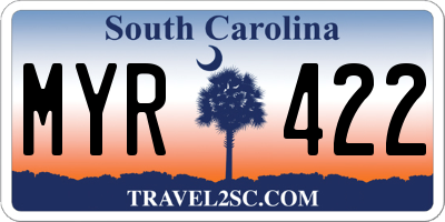 SC license plate MYR422