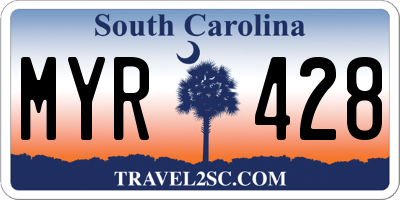 SC license plate MYR428