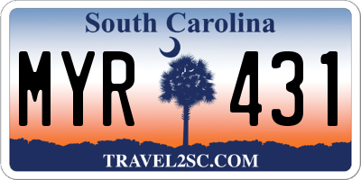 SC license plate MYR431