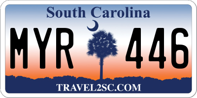 SC license plate MYR446