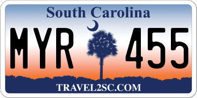 SC license plate MYR455