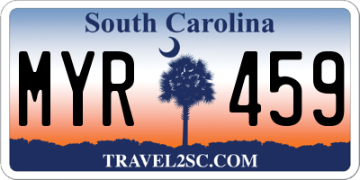 SC license plate MYR459