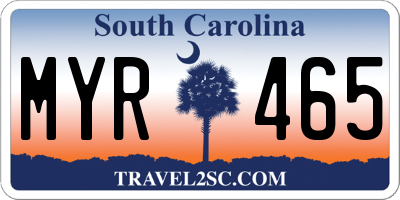 SC license plate MYR465