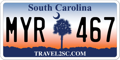SC license plate MYR467