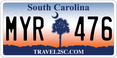 SC license plate MYR476