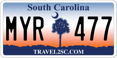 SC license plate MYR477