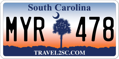 SC license plate MYR478