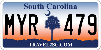 SC license plate MYR479
