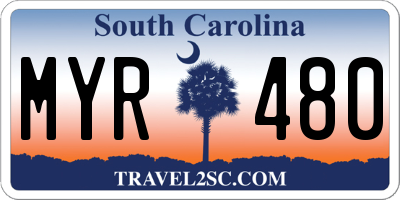 SC license plate MYR480