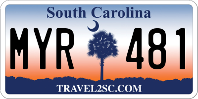 SC license plate MYR481