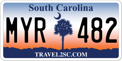 SC license plate MYR482