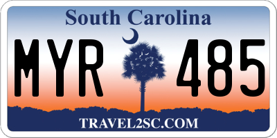 SC license plate MYR485