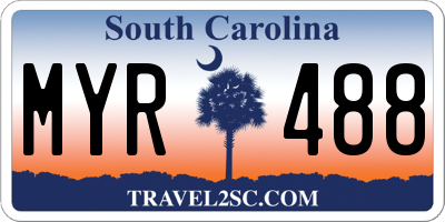 SC license plate MYR488