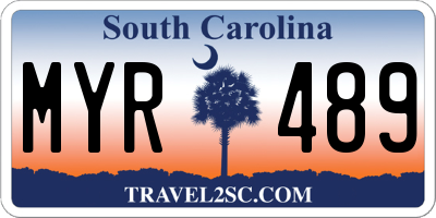 SC license plate MYR489