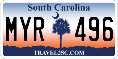 SC license plate MYR496