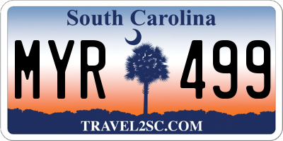 SC license plate MYR499