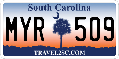 SC license plate MYR509