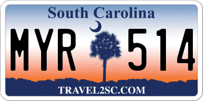 SC license plate MYR514