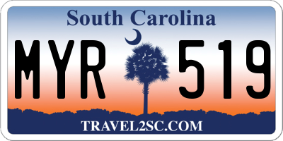 SC license plate MYR519