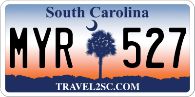SC license plate MYR527