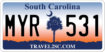 SC license plate MYR531