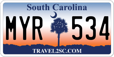 SC license plate MYR534