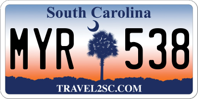 SC license plate MYR538