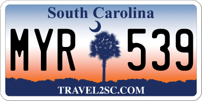 SC license plate MYR539