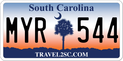 SC license plate MYR544