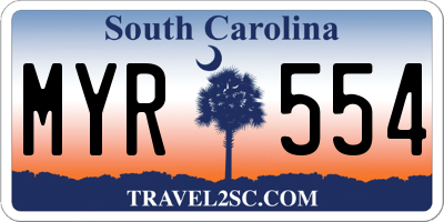SC license plate MYR554