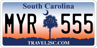 SC license plate MYR555