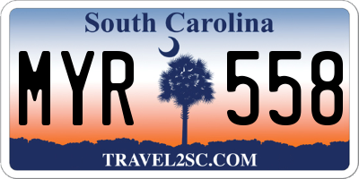 SC license plate MYR558
