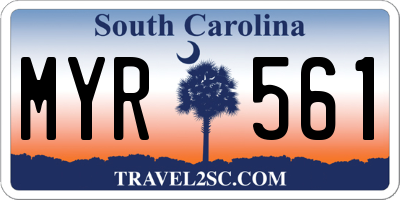 SC license plate MYR561