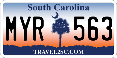 SC license plate MYR563