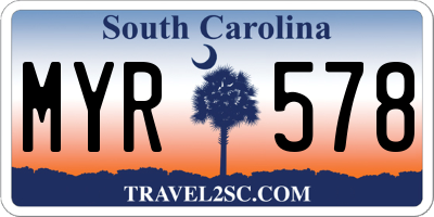 SC license plate MYR578