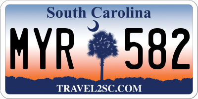 SC license plate MYR582